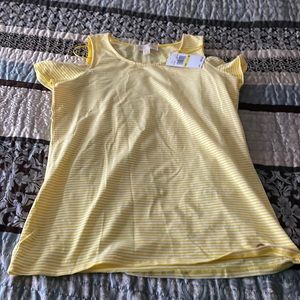 Yellow and white striped t by Michael Kors.